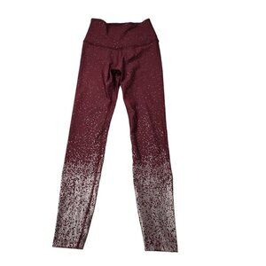 Beyond Yoga Leggings Small Burgundy Alloy Ombre‎ Metallic Speckle High Rise Yoga